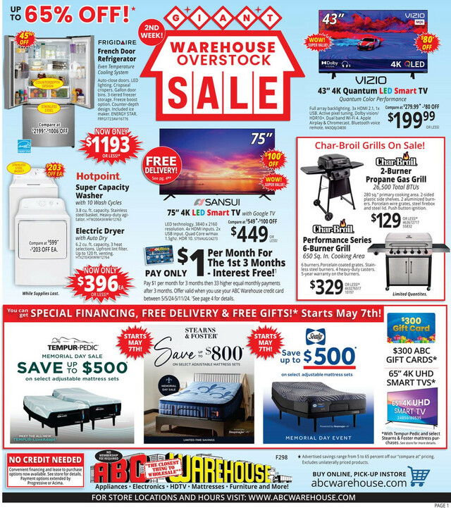 ABC Warehouse Ad from 05/05/2024