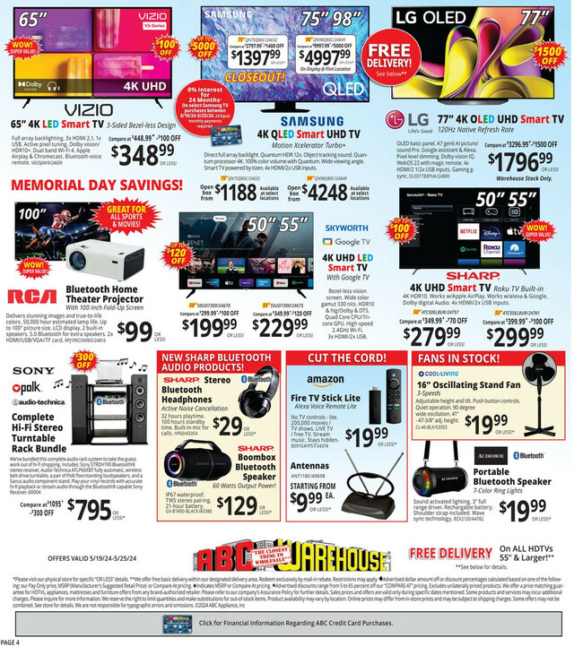 ABC Warehouse Ad from 05/19/2024
