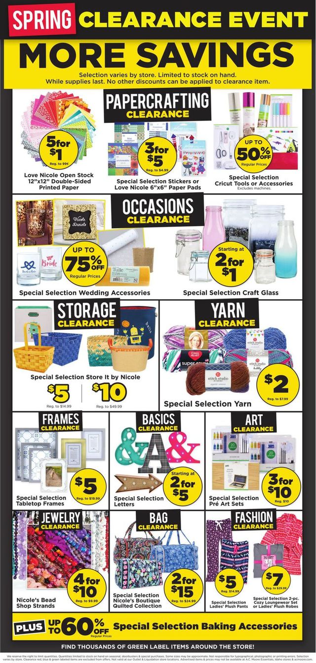 A.C. Moore Ad from 05/12/2019