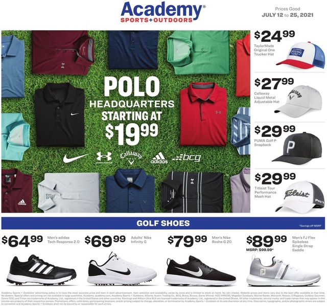 Academy Sports Ad from 07/12/2021