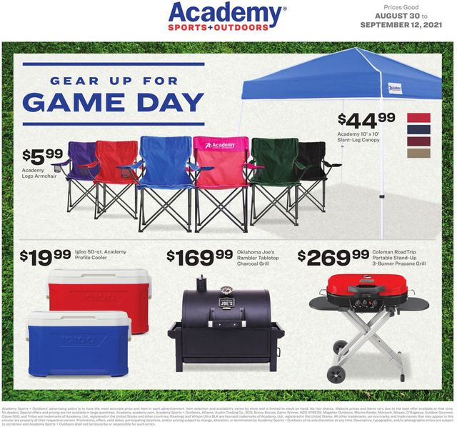 Academy Sports Ad from 08/30/2021