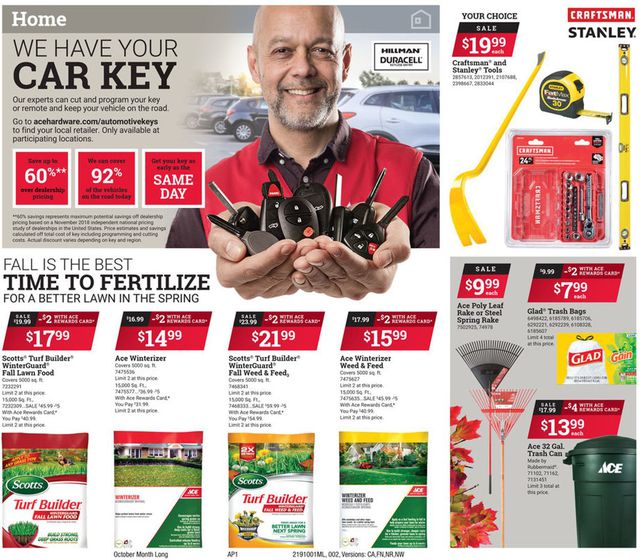 Ace Hardware Ad from 10/01/2019