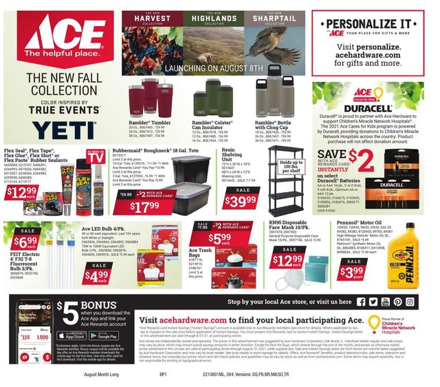 Ace Hardware Ad from 08/06/2021