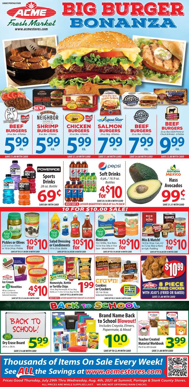 Acme Fresh Market Ad from 07/29/2021