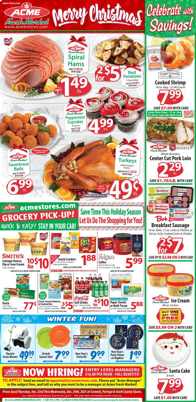 Acme Fresh Market Ad from 12/23/2021
