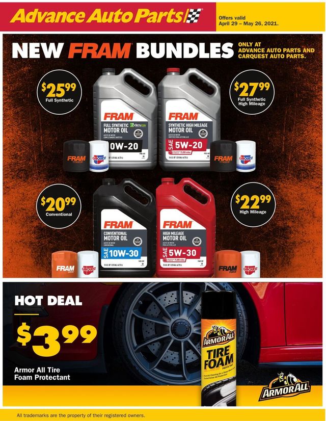 Advance Auto Parts Ad from 04/29/2021