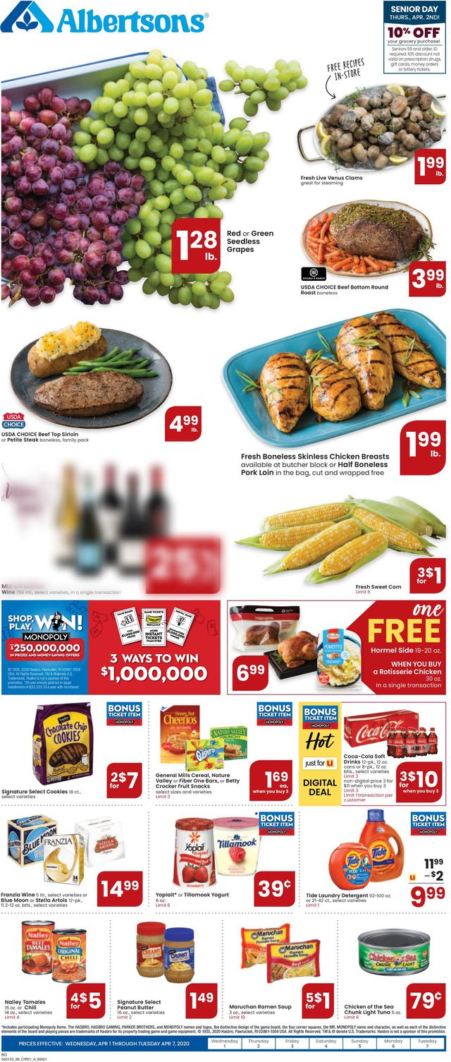 Albertsons Ad from 04/01/2020