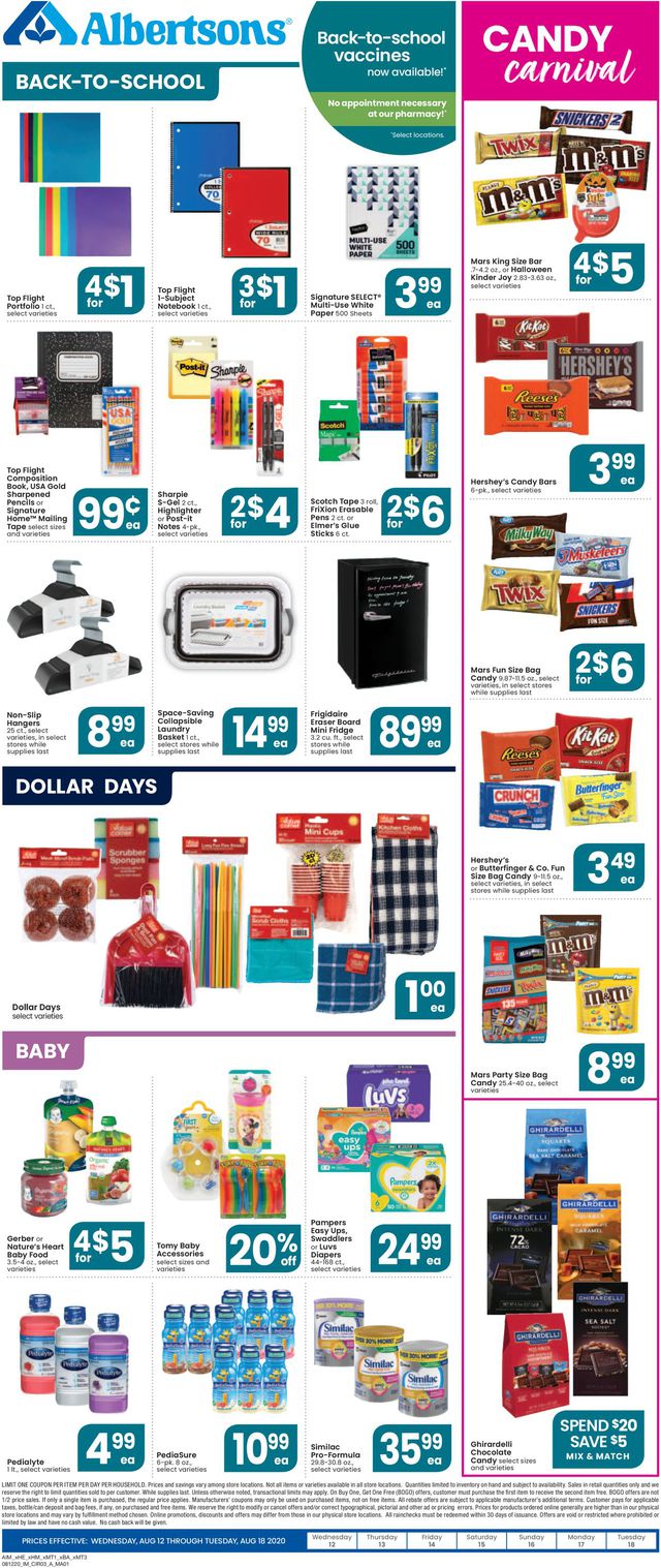 Albertsons Ad from 08/12/2020