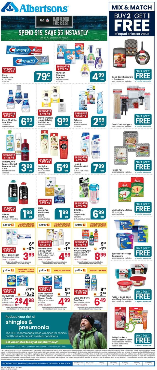 Albertsons Ad from 09/30/2020