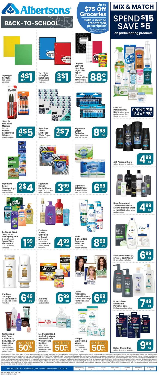 Albertsons Ad from 09/01/2021