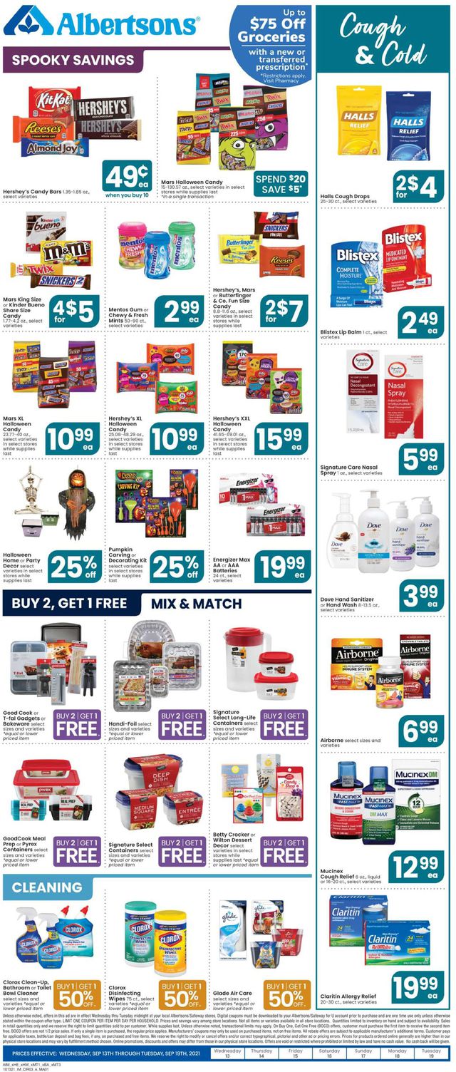 Albertsons Ad from 10/13/2021