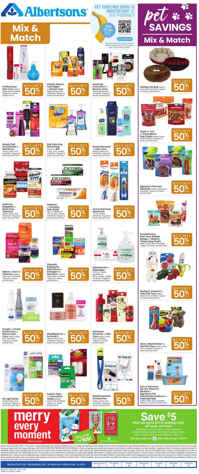 Albertsons Ad from 12/08/2021