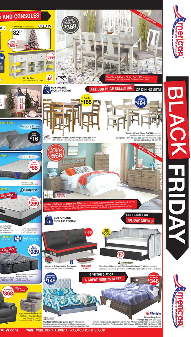 American Furniture Warehouse Ad from 11/28/2019