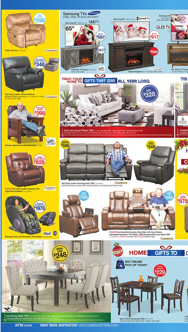 American Furniture Warehouse Ad from 12/04/2019