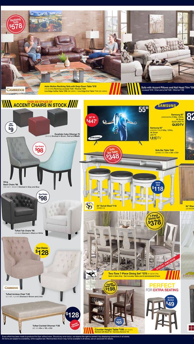 American Furniture Warehouse Ad from 01/27/2020