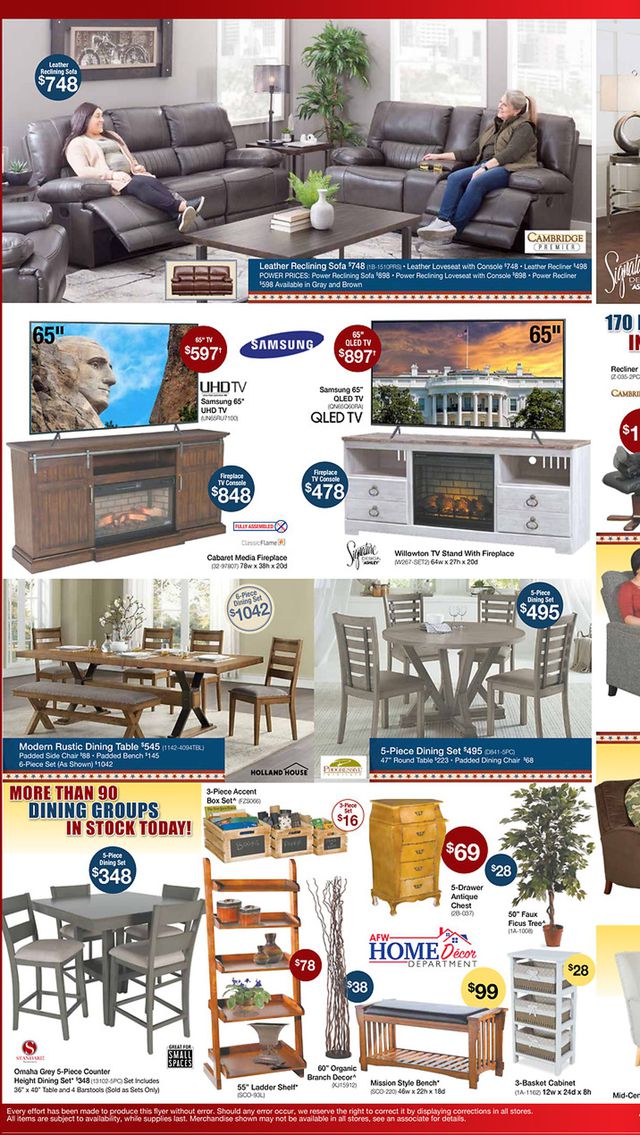 American Furniture Warehouse Ad from 02/10/2020
