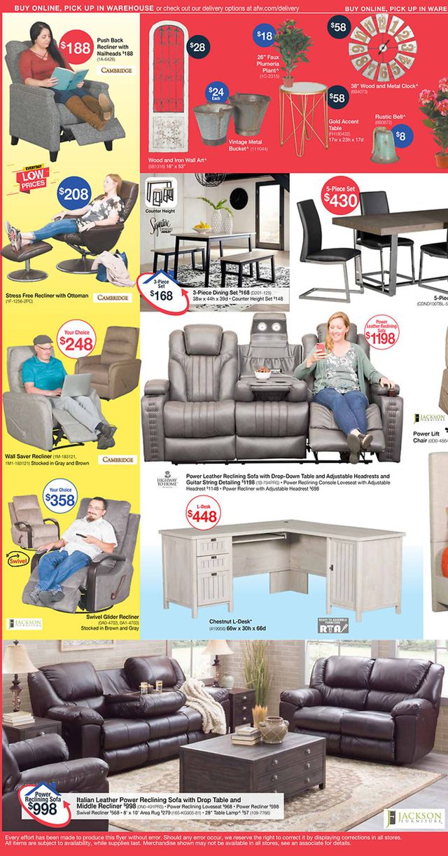 American Furniture Warehouse Ad from 08/02/2020