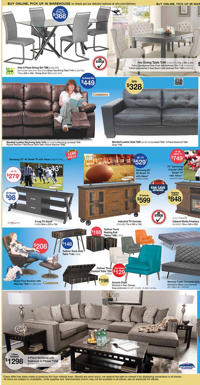 American Furniture Warehouse Ad from 10/05/2020