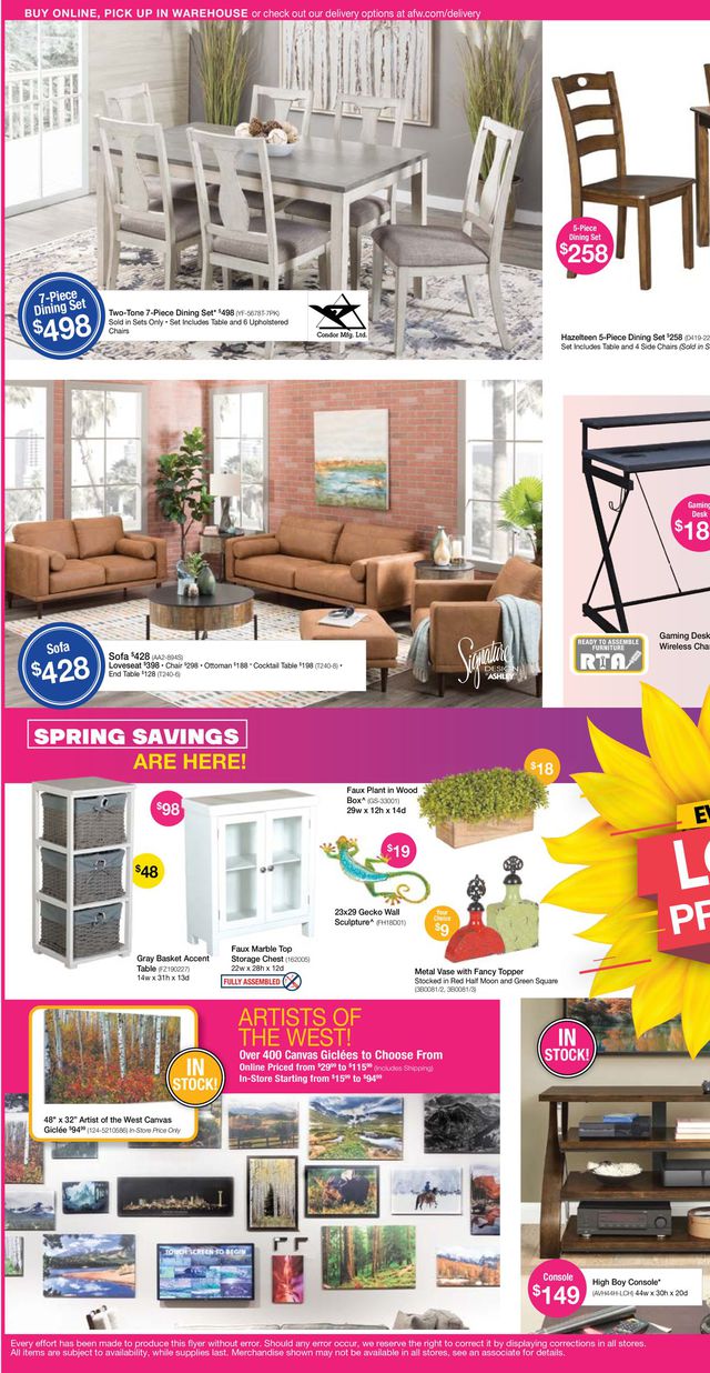 American Furniture Warehouse Ad from 05/02/2021