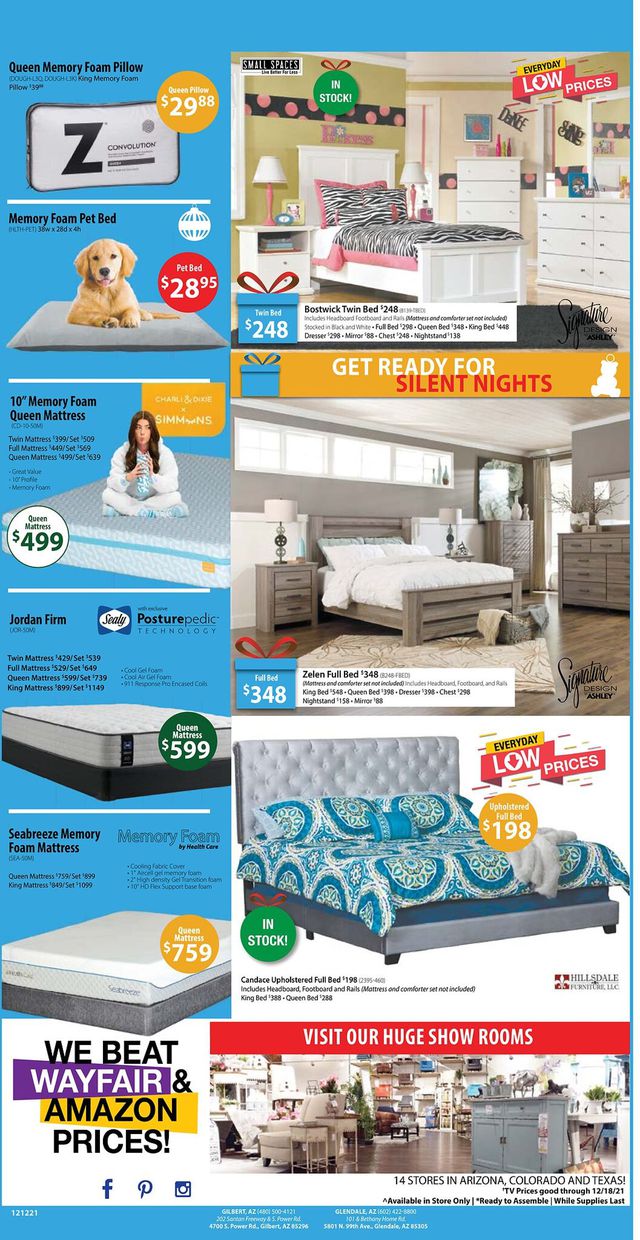 American Furniture Warehouse Ad from 12/01/2021