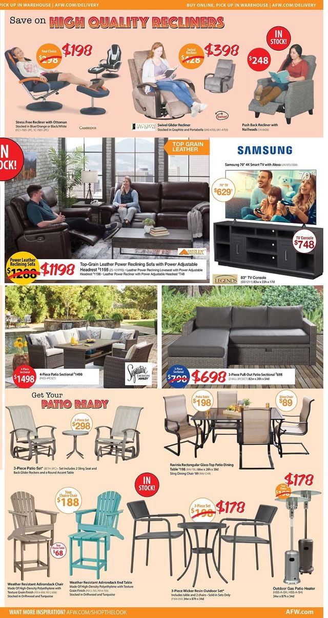 American Furniture Warehouse Ad from 07/08/2022