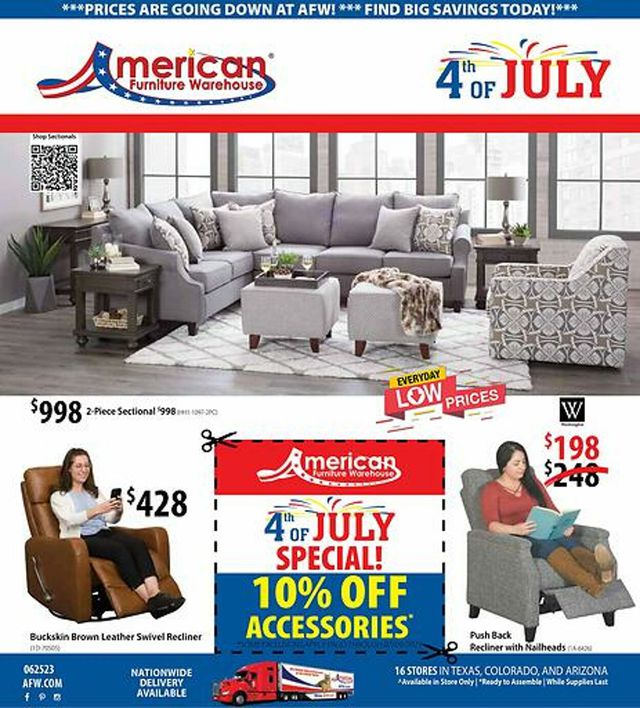 American Furniture Warehouse Ad from 07/27/2023