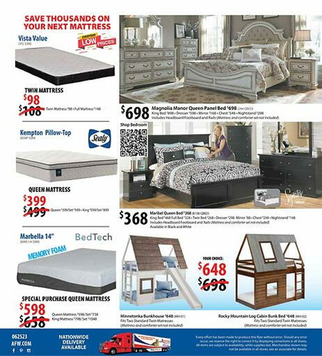 American Furniture Warehouse Ad from 07/27/2023