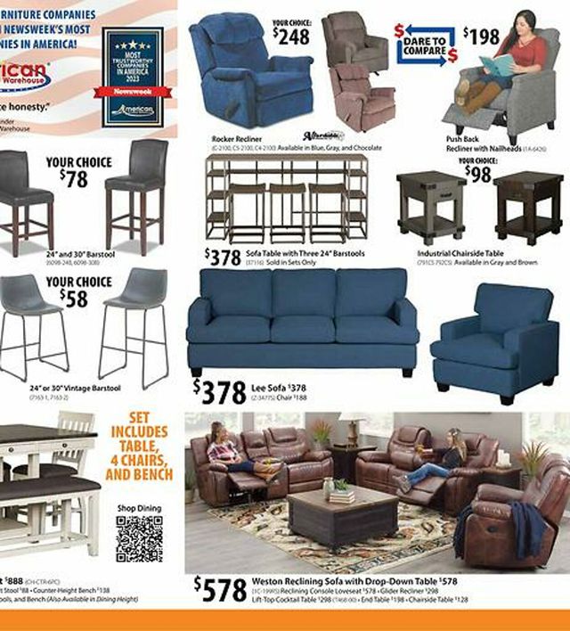 American Furniture Warehouse Ad from 11/30/2023