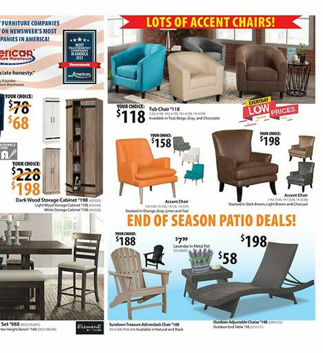 American Furniture Warehouse Ad from 08/08/2023