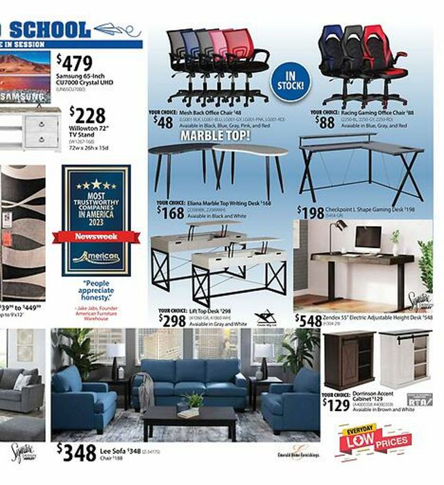 American Furniture Warehouse Ad from 12/12/2023