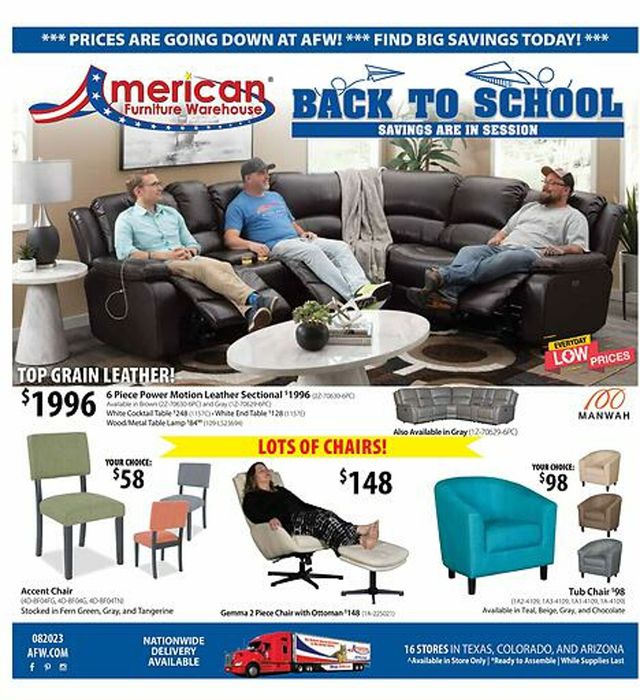 American Furniture Warehouse Ad from 12/26/2023