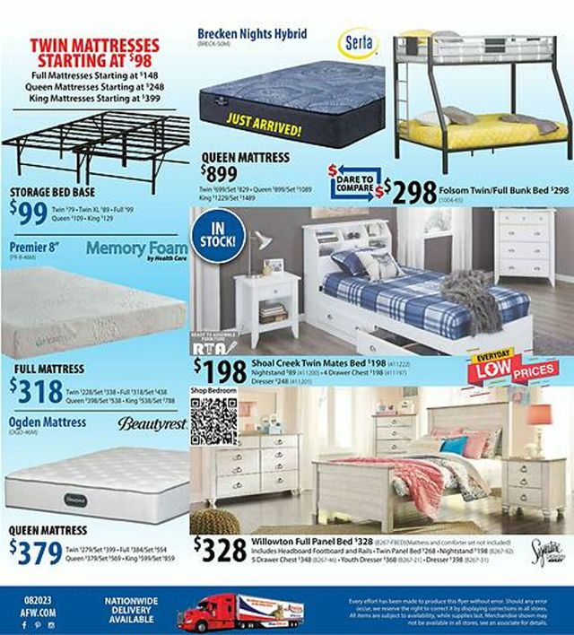 American Furniture Warehouse Ad from 01/09/2024