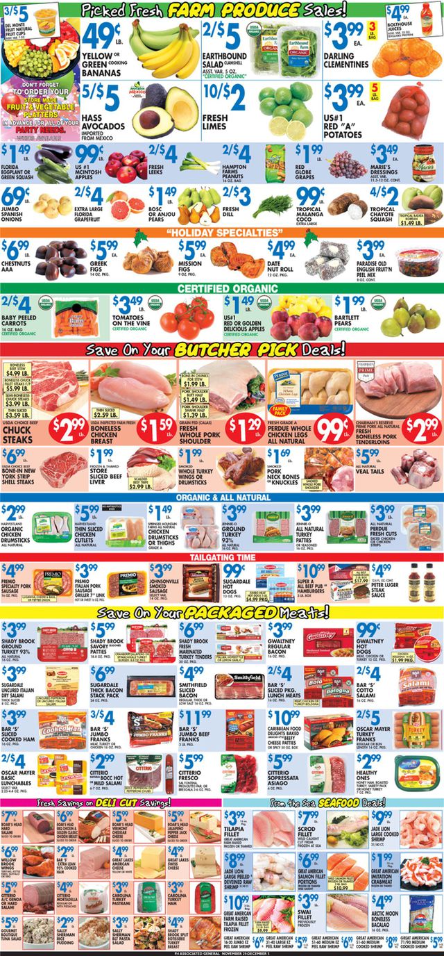 Associated Supermarkets Ad from 11/29/2019