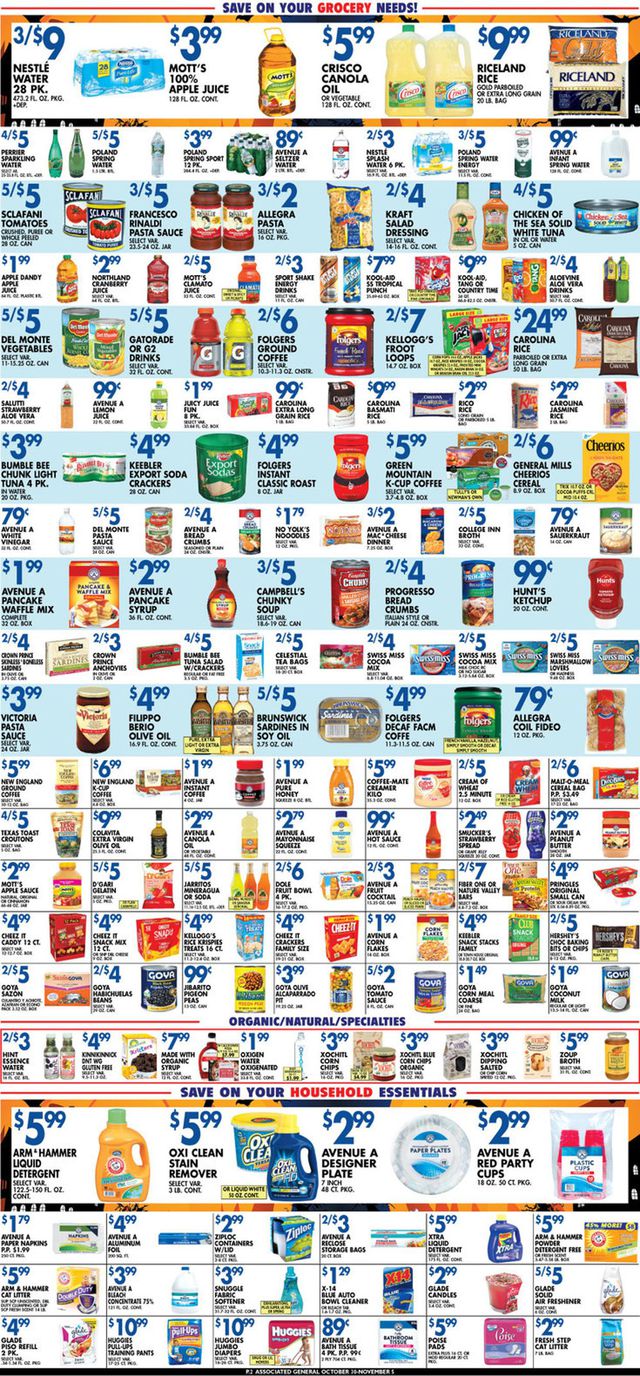 Associated Supermarkets Ad from 10/30/2020