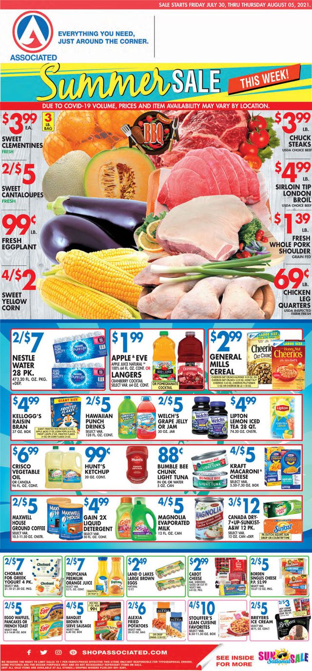 Associated Supermarkets Ad from 07/30/2021