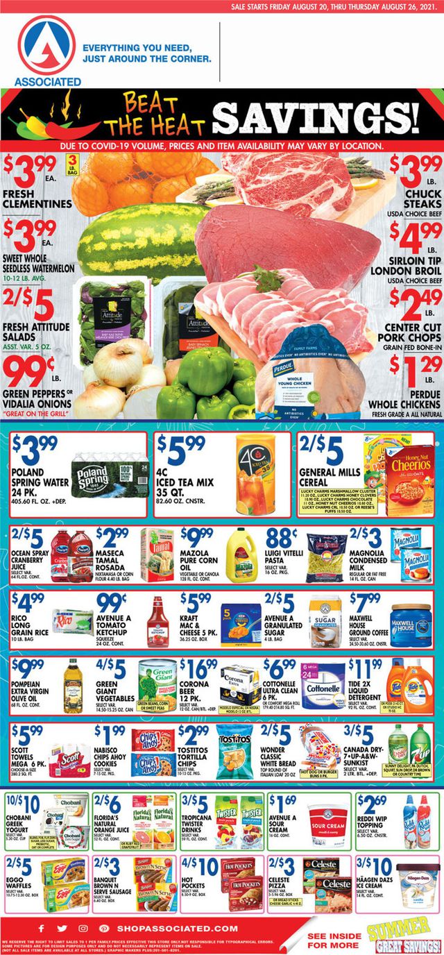 Associated Supermarkets Ad from 08/20/2021