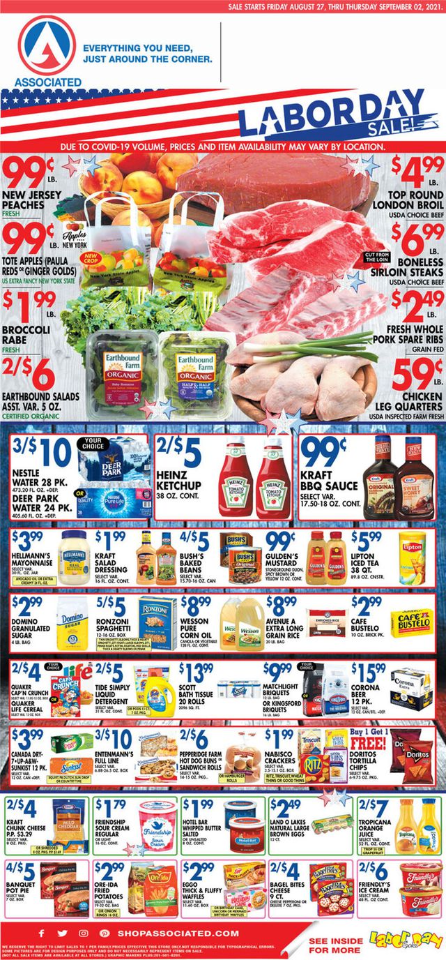 Associated Supermarkets Ad from 08/27/2021