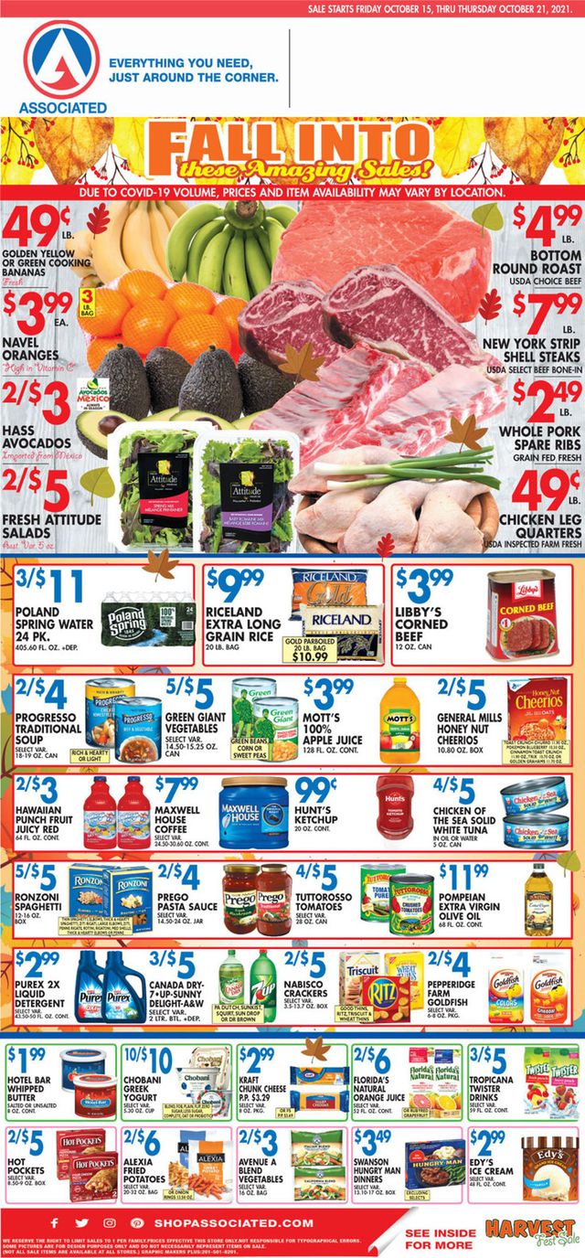 Associated Supermarkets Ad from 10/15/2021