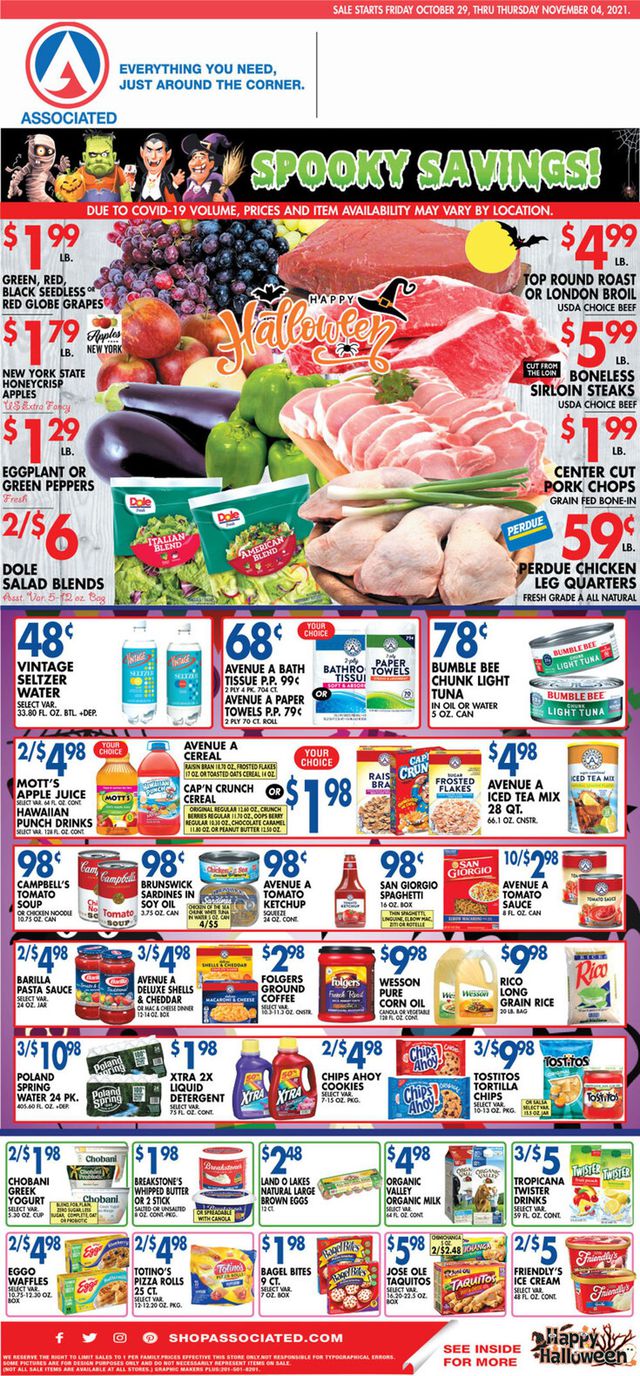 Associated Supermarkets Ad from 10/29/2021