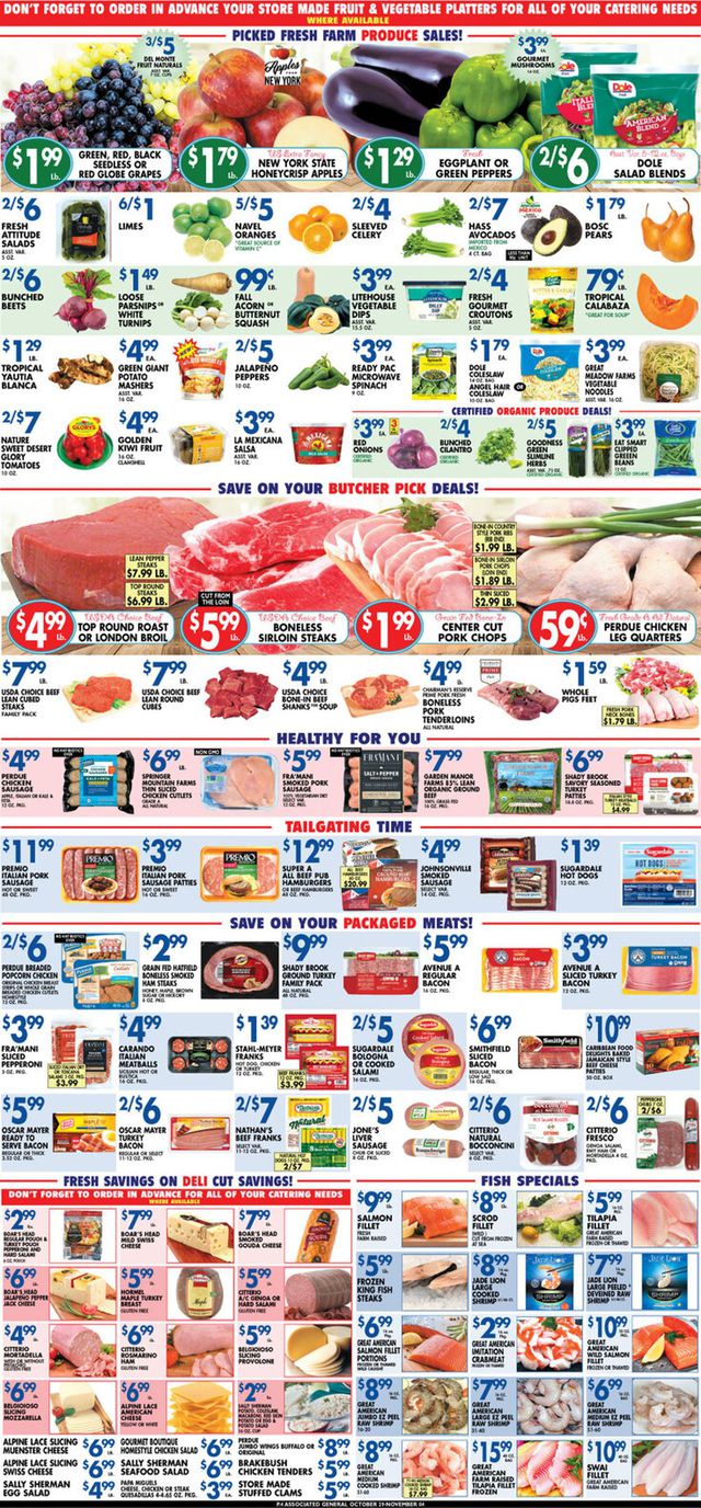 Associated Supermarkets Ad from 10/29/2021