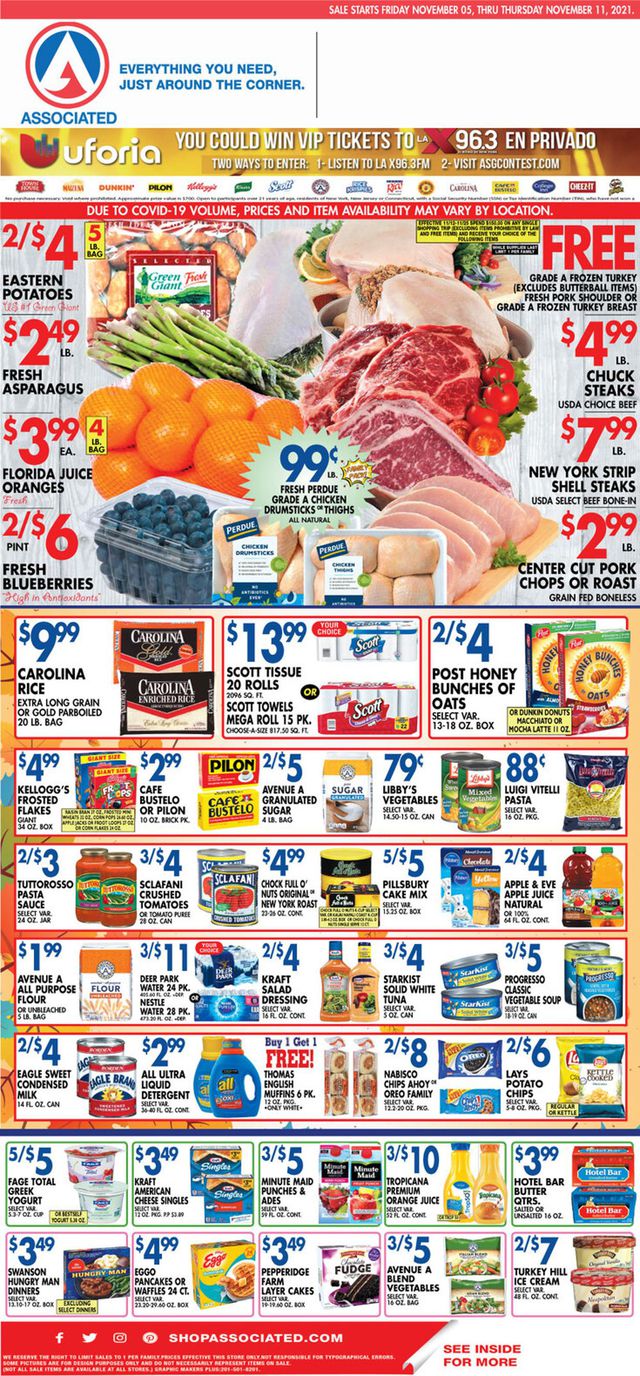 Associated Supermarkets Ad from 11/05/2021