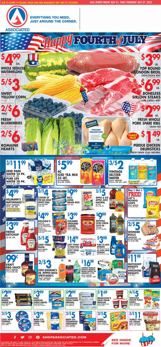 Associated Supermarkets Ad from 07/01/2022