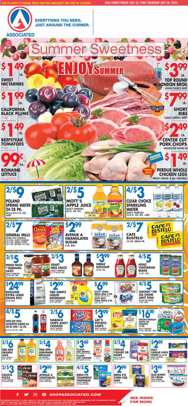 Associated Supermarkets Ad from 07/22/2022