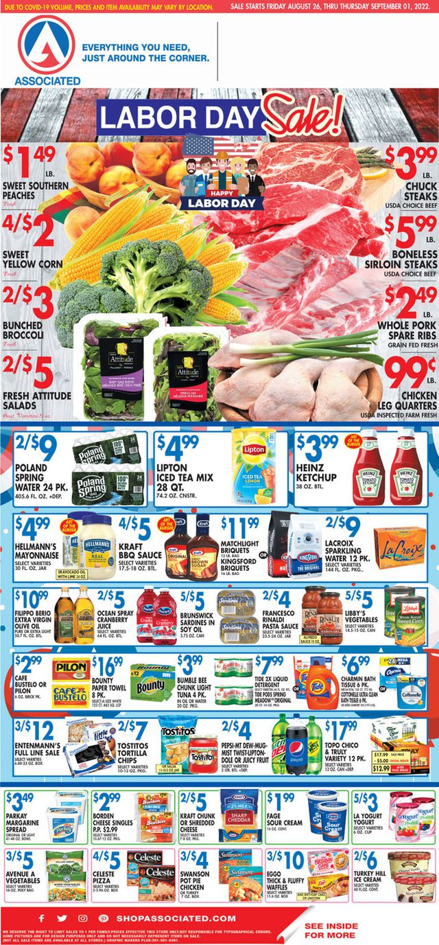 Associated Supermarkets Ad from 08/26/2022