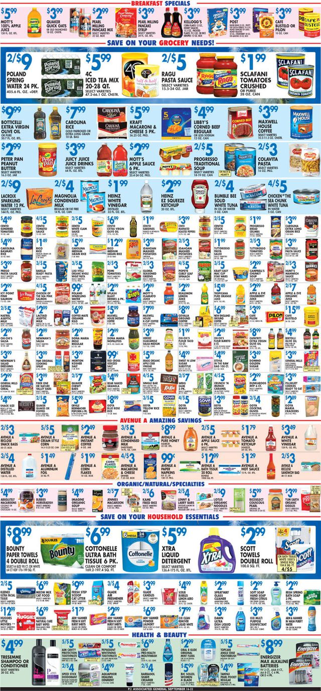 Associated Supermarkets Ad from 09/16/2022