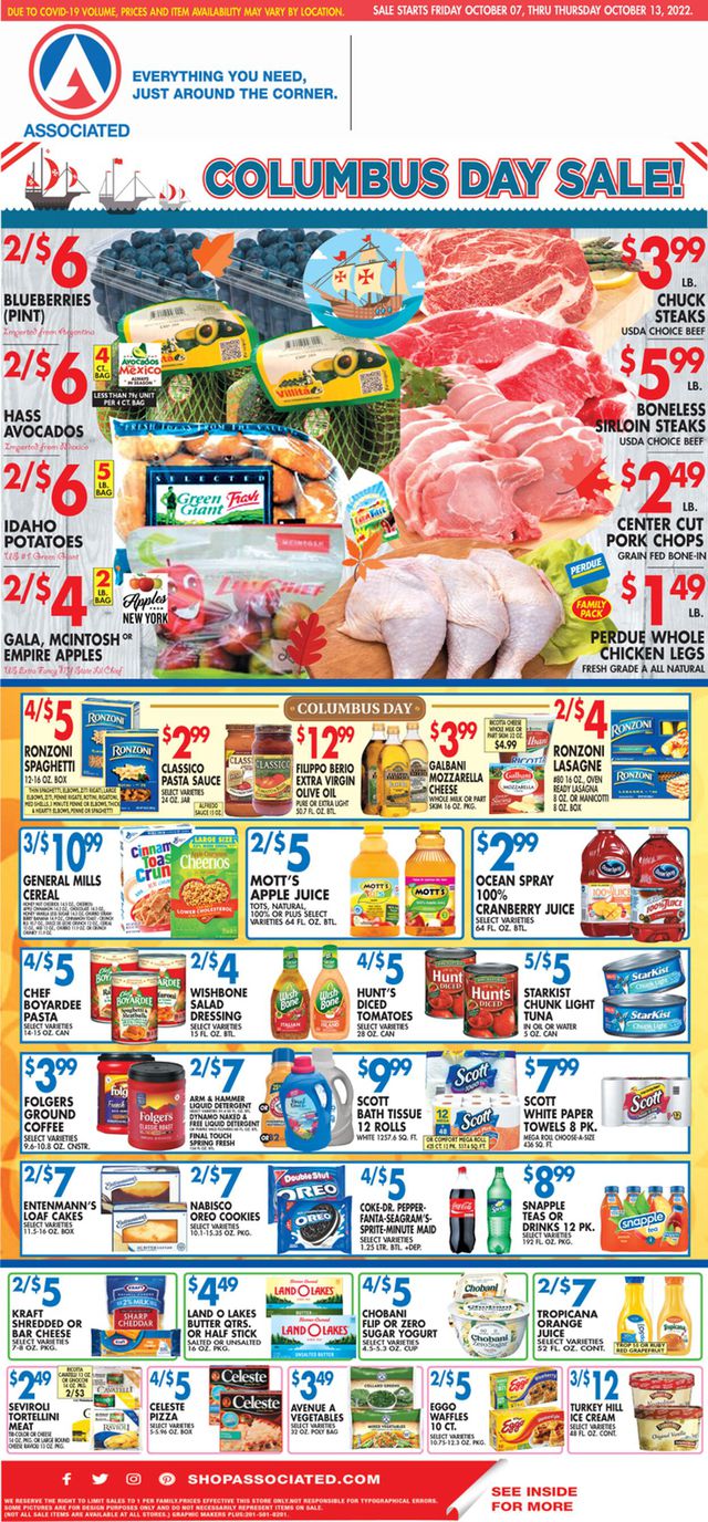 Associated Supermarkets Ad from 10/07/2022