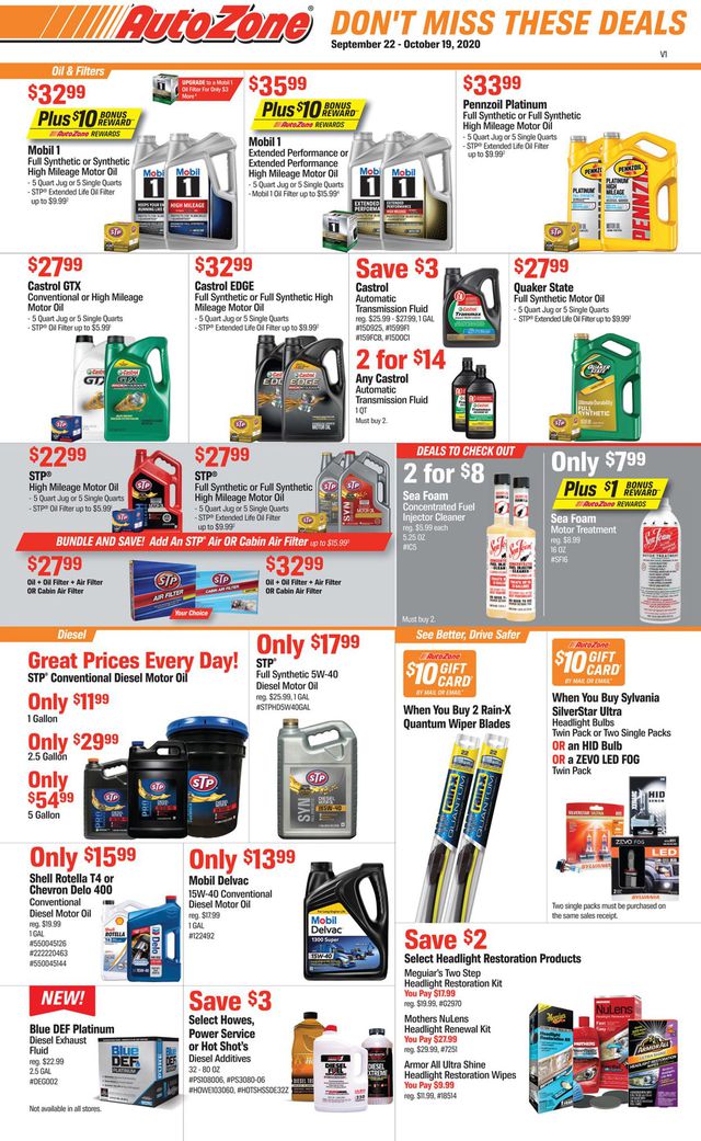 Autozone Ad from 09/22/2020