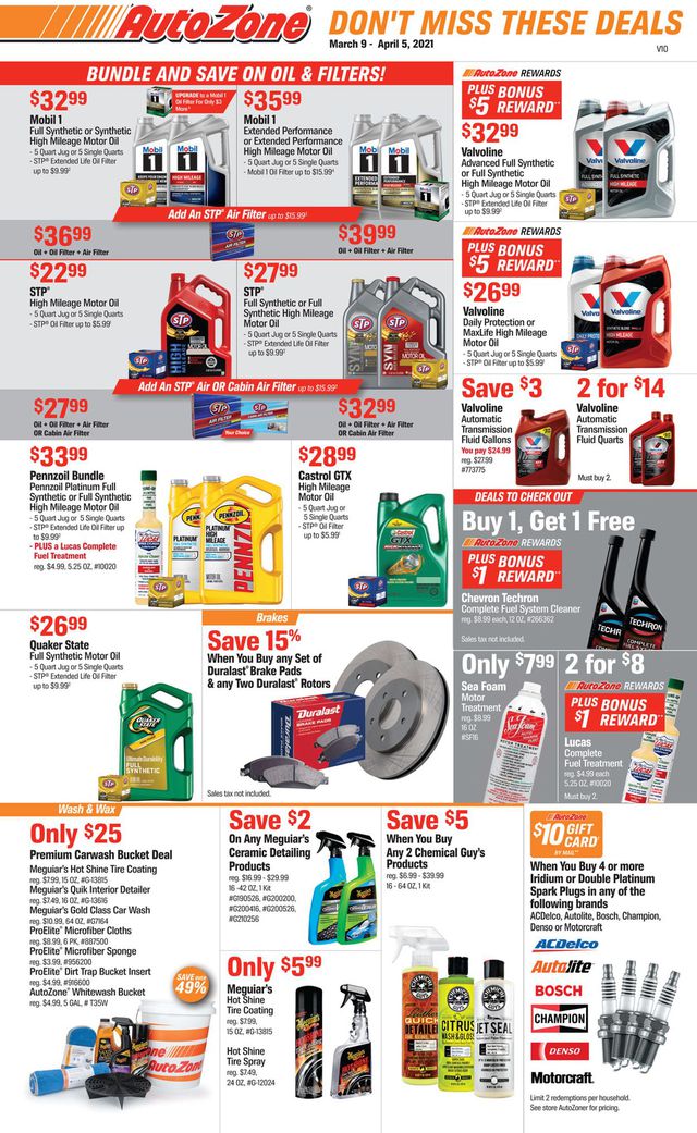 Autozone Ad from 03/09/2021