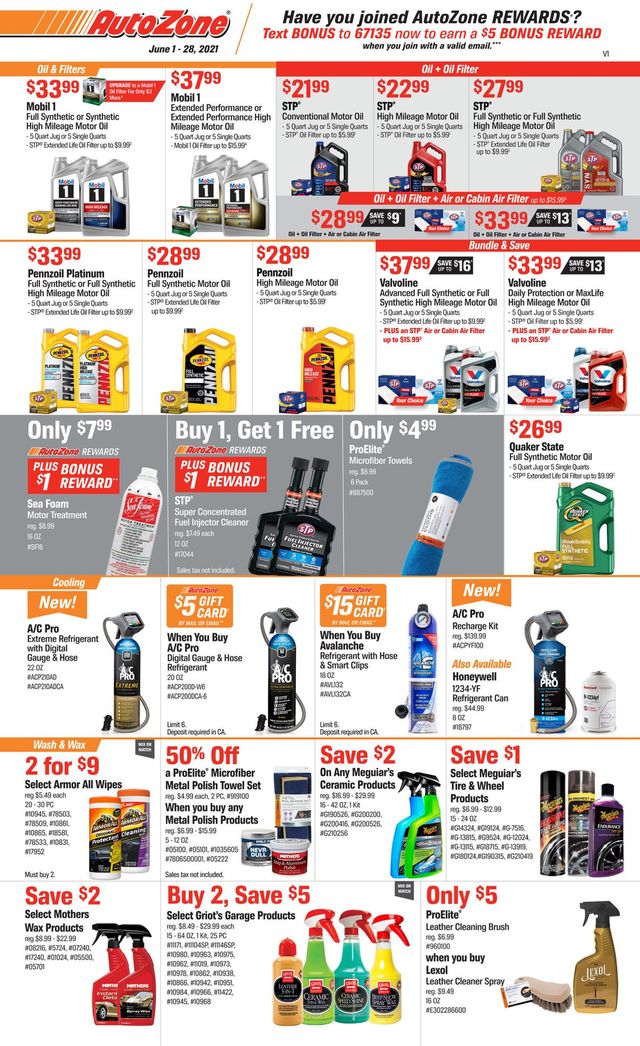 Autozone Ad from 06/01/2021
