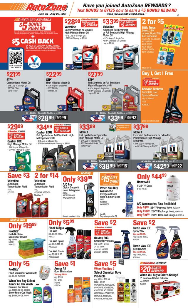 Autozone Ad from 06/29/2021
